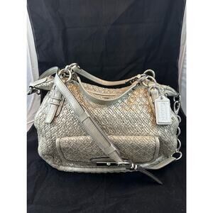 Coach Kristin Pinnacle Woven Leather Laila Satchel Parchment Style 19747